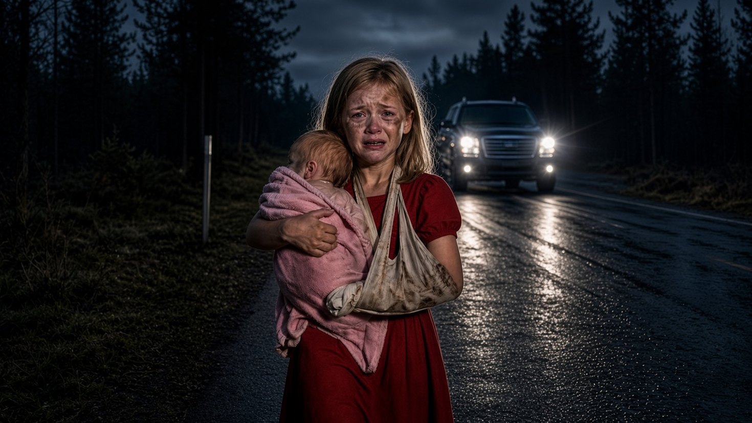 He saw a barefoot eight-year-old carrying a baby on the highway and called 911, never realizing those two girls were about to expose a crime hiding inside his own charity