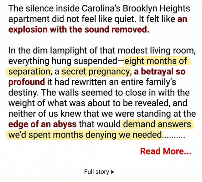 Eight months after our divorce, I drove through the rain to my ex-wife’s Brooklyn Heights home ready to accuse her of stealing my son from me. Every furious sentence disappeared the moment Carolina opened the door holding a fifteen-day-old newborn with my gray eyes—and I realized the truth behind our divorce might be worse than anything I had imagined.